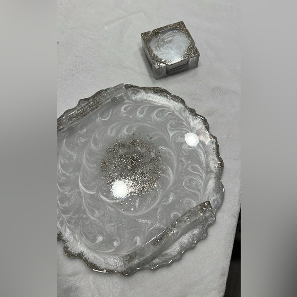 Hand made by DS custom Design tray and coasters set - Picture 1 of 2